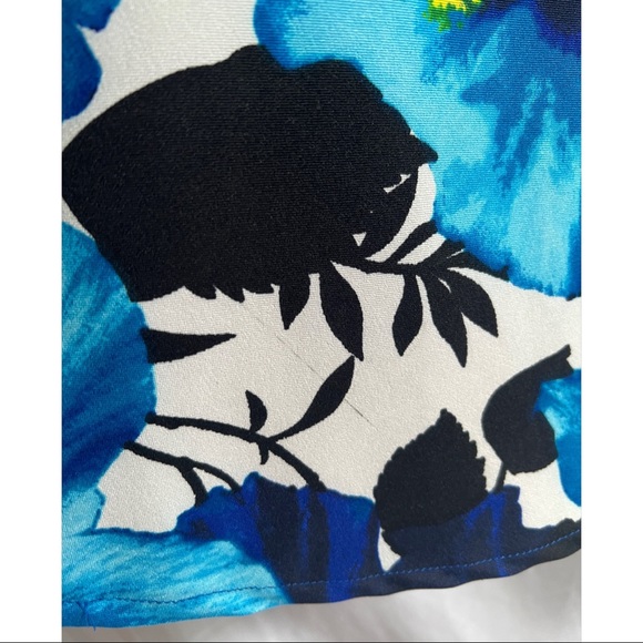 AB Studio Strapless Royal Blue and Black Floral Dress - Picture 6 of 7